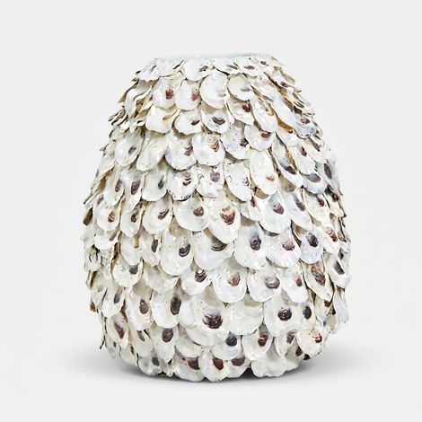 Vaso basso decorativo in bamboo e conchiglie Riviera Piccolo (1/3)