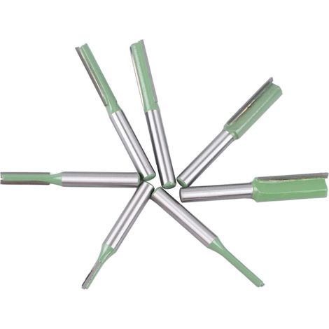 7-teiliges Fräserset für die Holzbearbeitung: Bündigfräser-Set mit Nutfräsern und 1/4-Zoll-Schaft (1/5)