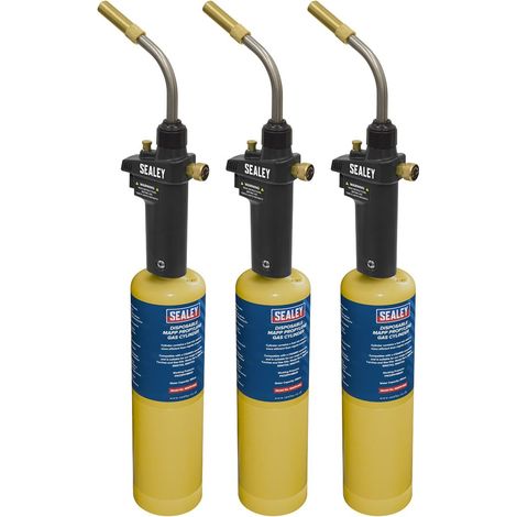 Sealey SMGKIT03 Brazing & Soldering MAPP Gas Torch & MAPP Cylinder - Pack of 3