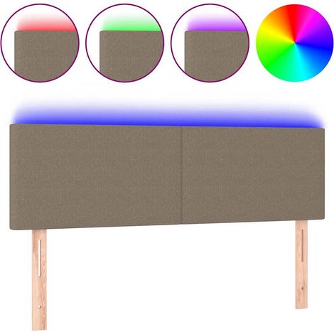 Maison Exclusive - Cabecero con LED de tela gris taupe 144x5x78/8 (1/5)