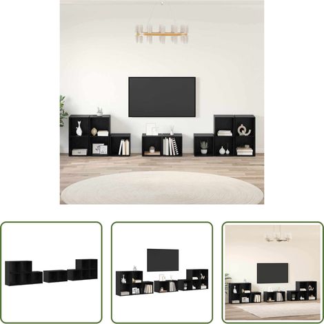 Rangement salon - Ensemble de meubles TV 8 pcs Chêne noir Bois d'ingénierie (1/5)