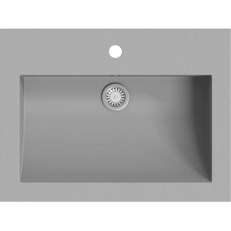 Maison Exclusive - Lavabo de granito gris 600x450x120 mm