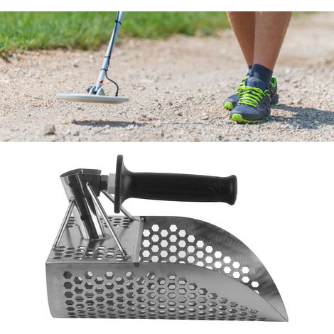Pelle à sable en acier inoxydable pour l'orpaillage, adaptée au tamisage des métaux et des pierres précieuses, pelle à sable pour détecteur de métaux de plage (1/5)