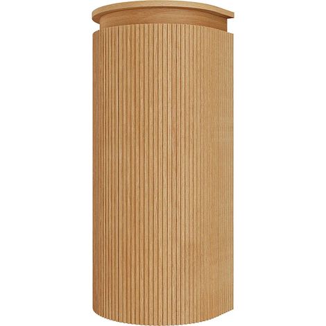 Colonna da bagno sospesa arrotondata in legno massello Naturale chiaro H84 cm - BULMAS (1/4)
