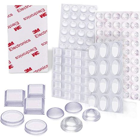 4 Tailles Transparente Pieds Adhésifs pcs, Patin Antiderapant Antibruit, de Protection en Caoutchouc, Idéale pour Tampon Meubles (1/5)