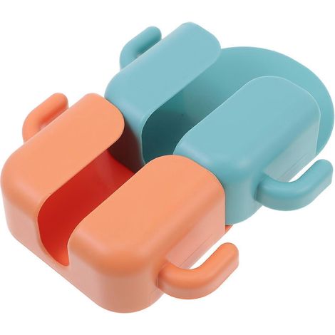Boîte de rangement murale/support de charge pour téléphone, lot de 2, ABS orange (1/5)