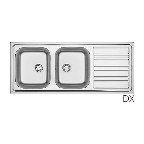 Lavello da incasso in acciaio inox LS06 120×50 cm – gocciolatoio a destra (1/3)