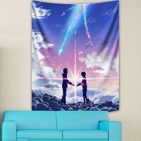 Tapisserie Anime Kawaii Décoration de Chambre Hippie Décoration Bohème Décoration Murale Tapiz Gobelin Decoration Pared