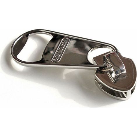 Ouvre-bouteille en forme de fermeture éclair brillant, alliage de zinc unique avec autocollant pour réfrigérateur (1/5)