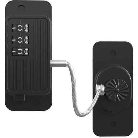 Verrou de réfrigérateur, verrouillage sans clé, accès en un clic, noir-- (1/5)