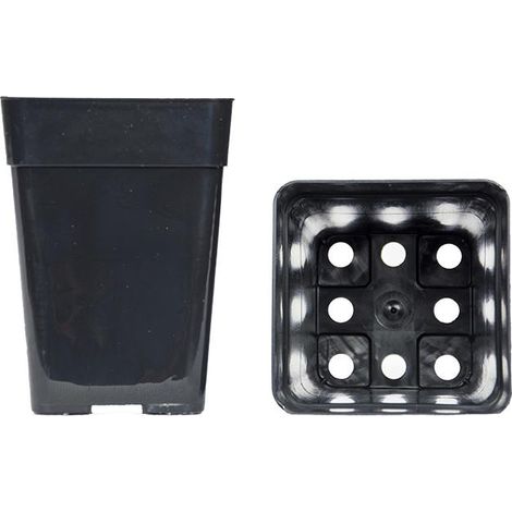 Vasi quadrati colore nero 10x10x14 cm (n.10 pezzi), ditta Arca