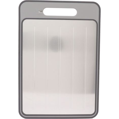 Defrosting Tray Double Sided Grinding Thawing Cutting Board with Sharpener for Frozen Meat Grey (1/5)