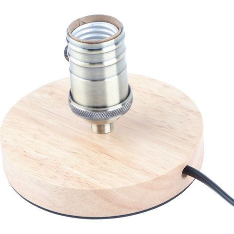 Douille E26/E27 pour lampe de table, style rétro, avec potence en bois et variateur, prise américaine 110-240 V. (1/5)