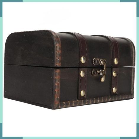 Boîte au trésor en bois Strong et Structure, Bois épaissi, élégance Rétro, Boucle de Verrouillage de outillage coffret (1/5)