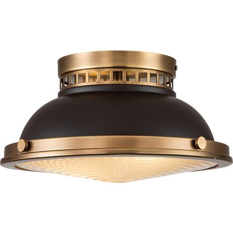 Lampada del soffitto Amelia E27 2x40w Bronzo in acciaio, vetro H: 17 cm B: 32,3 cm Dimmabile (1/5)