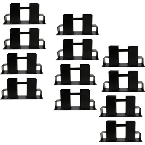 SWANEW 12x Supporto per l'impilamento del legno in acciaio rivestito. nero. capannone in legno fai-da-te per legname squadrato. deposito di legna 4 pezzi (1/4)