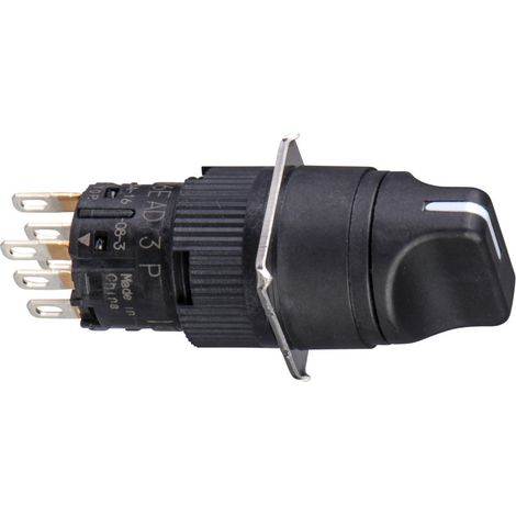 Bouton tournant Ø 16mm à manette 2 positions 1OF noir Harmony XB6 SCHNEIDER XB6EAD221P