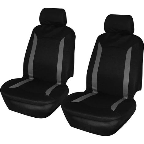 Housses de Protection pour Voiture, Ensemble d'accessoires d'intérieur pour Voiture, SUV, Berline, Van, Tissu Polyester Rouge et Noir, Kit de Housses Lavables (Gris noir) (1/5)
