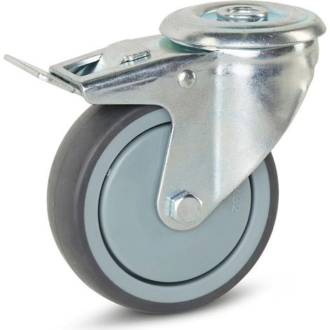 Roue pivotante freinée - MESO - Appareil - Trou central - 100mm - 110kg