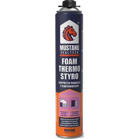 SCHIUMA POLIURETANICA PER PISTOLA X CAPPOTTI E CARTONGESSO 750ML MUSTANG