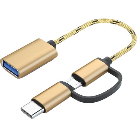 Goldenes USB 3.0 OTG-Kabel, Typ-A-auf-Micro-Adapter, multifunktionales tragbares USB-auf-Typ-C-Kabel (1/5)