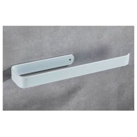 Porte Sopalin Mural Blanc, 33cm Porte Essuie Tout Mural AutoAdhésif ou à Percer, Support Sopalin Space en Aluminium pour Cuisine, Salle de Bain, Placards, Vertical ou Horizontal, Blanc (1/5)