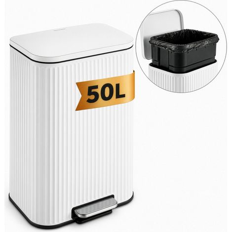 Poubelle Miles Blanc 50 L (1/5)