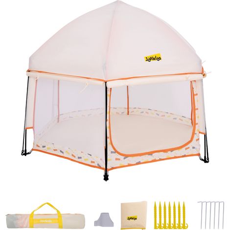 Parc bébé pliable pop-up 6 côtés avec toit amovible et sac de transport 150x150x105 cm (1/5)