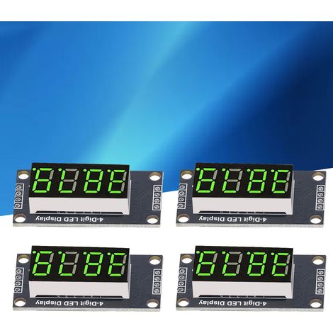 Verkauft in 4er-Packs: 0,36 Zoll digitales Anzeigemodul, vierstellige Sieben-Segment-LED-Anzeige, TM1637 Modul, grün. (1/5)