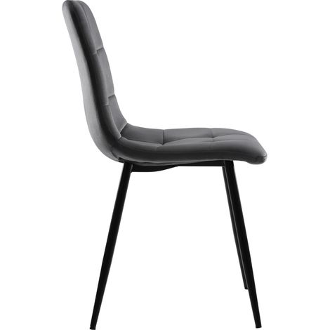 Ensemble salle à manger 5 pièces avec table ronde 80×80×75 cm et 4 chaises en velours gris