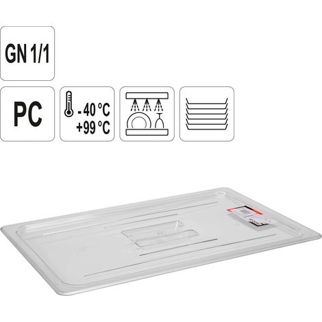 Deckel für Gastronomiebehälter - GN 1/1 - Polycarbonat - YG-00434 (1/4)