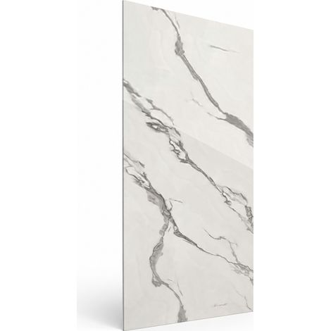 Pannello bianco marmo Carrara 250 x 120 cm 100% impermeabile Doccia, bagno e cucina