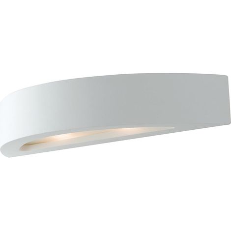 Applique CORTINA in gesso bianco verniciabile con doppio diffusore 42 cm. (1/3)