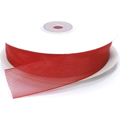 Nastro organza rosso fragola, mm 25 x 50 m