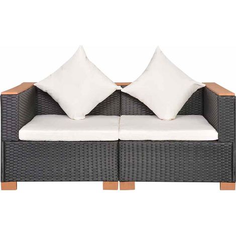 Maison Exclusive - Gartensofa Poly Rattan Schwarz (1/5)
