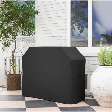 Housse de protection pour barbecue rectangulaire, 147 x 61 x 120 cm, noire HAVRYA (1/5)