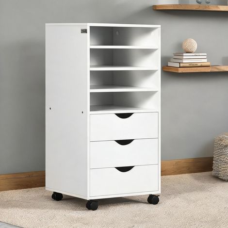 Meuble de rangement de bureau bianco 38 x 40 x 86,8 cm (1/5)