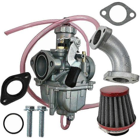 Tubo de admisión de aire y filtro de carburador VM22 de 26 mm para motos de cross Pitpro ATV SSR de 110 cc, 125 cc y 140 cc.