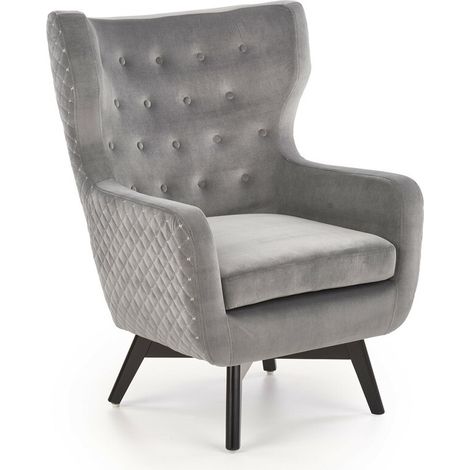 Sillón Houston 836, Gris + Negro, 103x75x83cm, Tapiz, Patas: Madera, 0 (1/3)