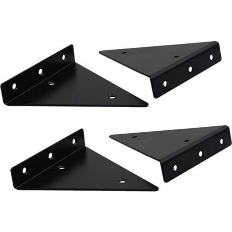 Supports d'étagère triangulaires - Supports dissimulés - Vis et chevilles incluses - Paquet de 4 (1/2)