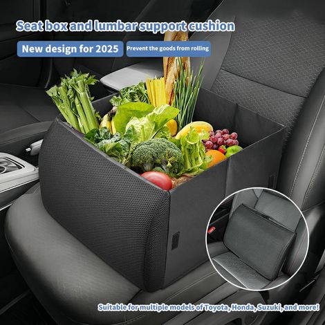 Vano portaoggetti per supporto lombare in auto, vano portaoggetti per sedile passeggero, cuscino di supporto lombare, comodo vano portaoggetti per auto (1/2)