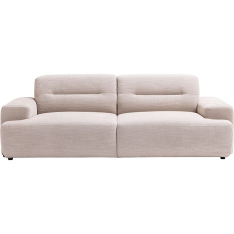 Canapé droit 4 places en tissu à accoudoirs larges - Beige - Stune (1/5)