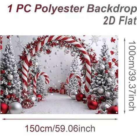 Bannière décorative de Noël 2026, fond de fête de Noël, tissu suspendu pour le commerce extérieur, drapeau d'intérieur suspendu - 100 x 150 cm - 16