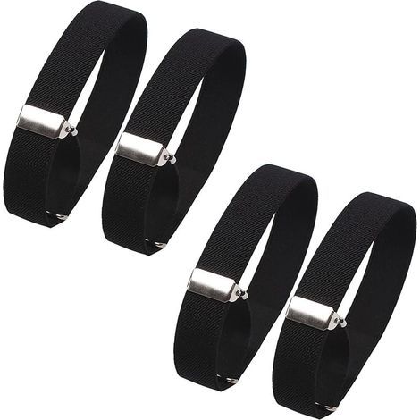 Chemises Brassards, Bracelet Ajustable pour Manche Chemise, Ceinture de Support de Chemise Élastique Shirt Holder Réglable Peut Être Utilisé pour Fixer les Manches, 2 Paires (1/5)