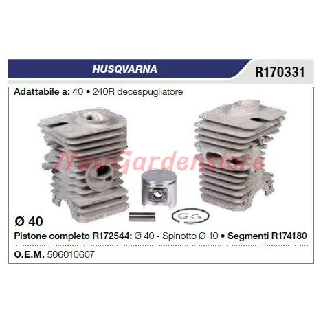 Cilindro pistone segmenti HUSQVARNA decespugliatore 40 240R R170331