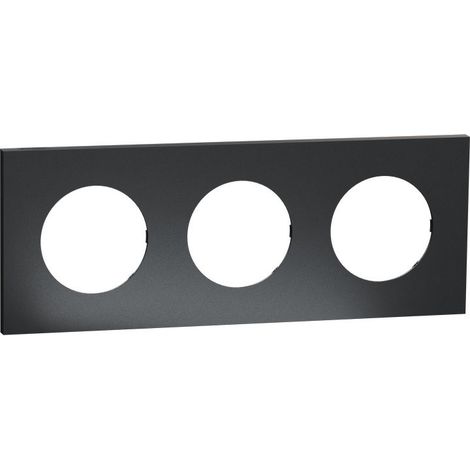 Plaque Odace Perle noire Métal support noir 3 postes (S912706) (1/3)