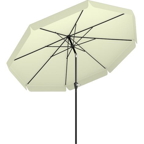 Parasol de jardin extérieur parasol inclinable rond Ø2,7 m avec manivelle et protection solaire UV50+, beige (1/5)