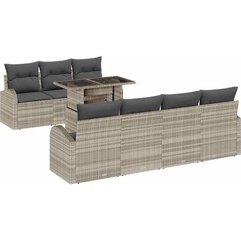 Maison Exclusive - Gartensofa-set mit Kissen mit Kissen 8 pcs Hel