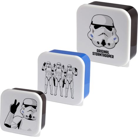Puckator Set di 3 Contenitori per Alimenti, Scatole Porta Pranzo, Merenda - Piccolo, Medio e Grande - The Original Stormtrooper - Licenza Ufficiale (1/4)