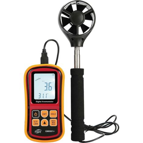 GM8901+ Anémomètre de haute précision, instrument de mesure de température avec affichage LCD numérique, outil de mesure (1/4)